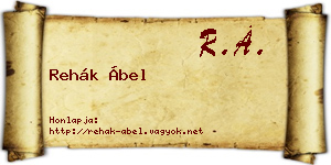 Rehák Ábel névjegykártya